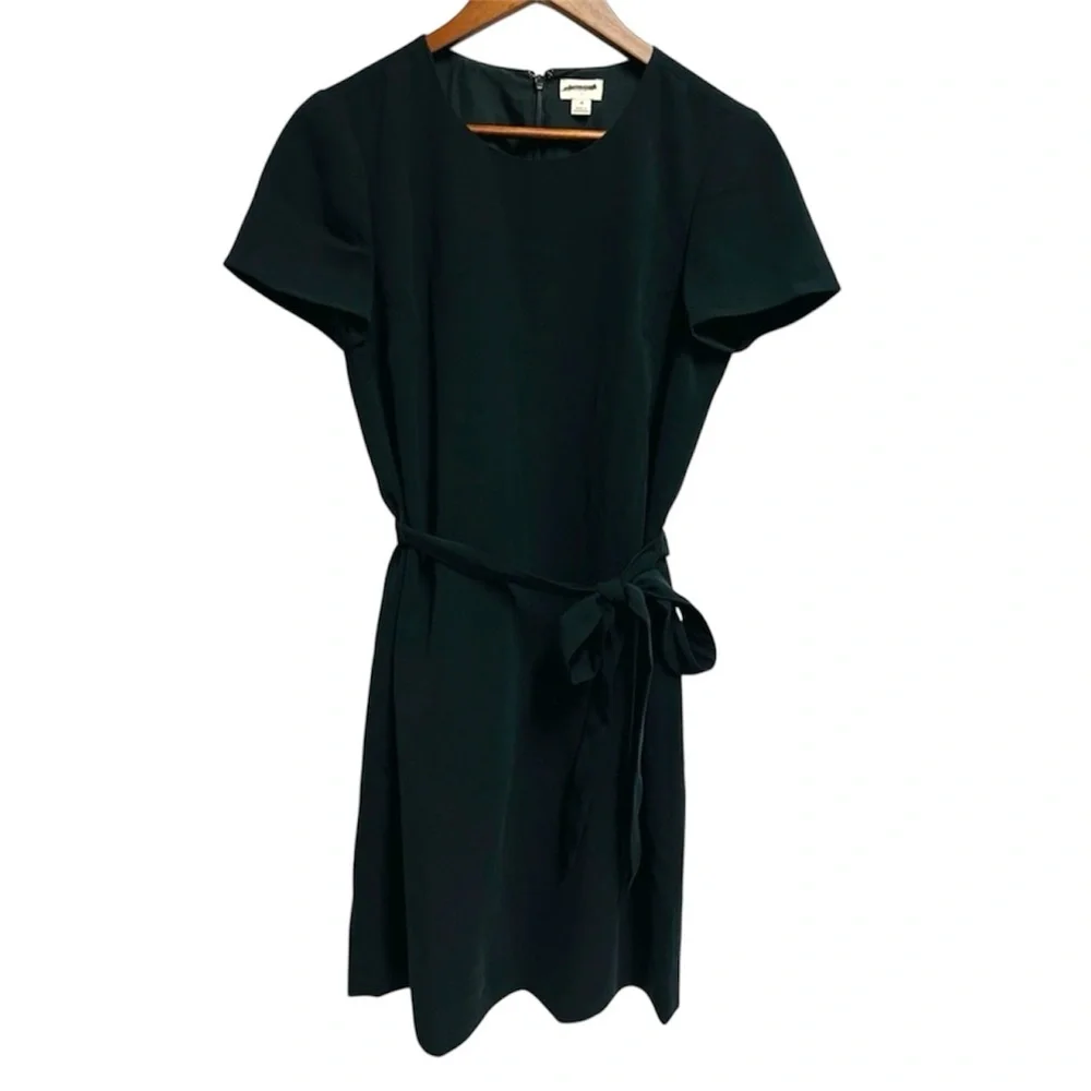J.Crew Short-sleeve belted suiting dress In Black Size 4